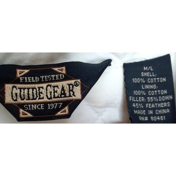 Ladies Guide Gear Quilted Down Filled Bath Robe White Size M/L Pockets - Picture 2 of 6